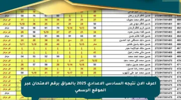 اعرف الآن نتيجة السادس الإعدادي 2025 بالعراق برقم الامتحان عبر الموقع الرسمي